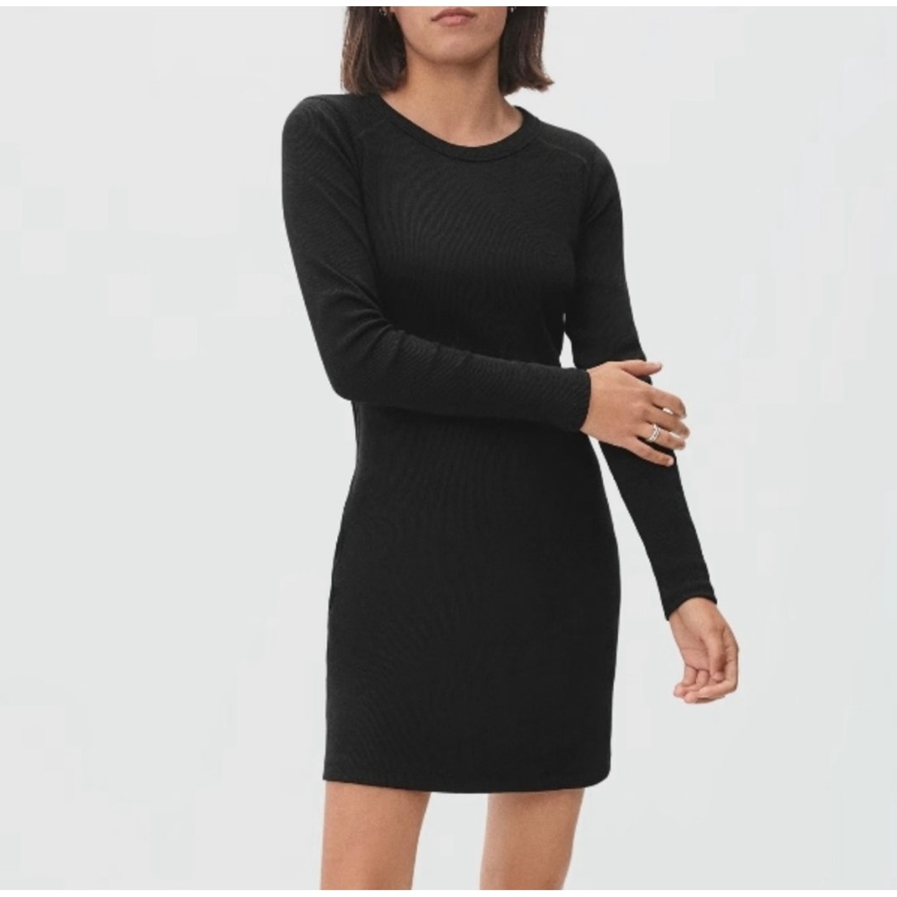Everlane Organic Cotton Ribbed Long Sleeve Mini Dress - Women's